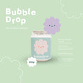 Bubble Drop pet and human detergent with a cartoon cloud design on a light green background