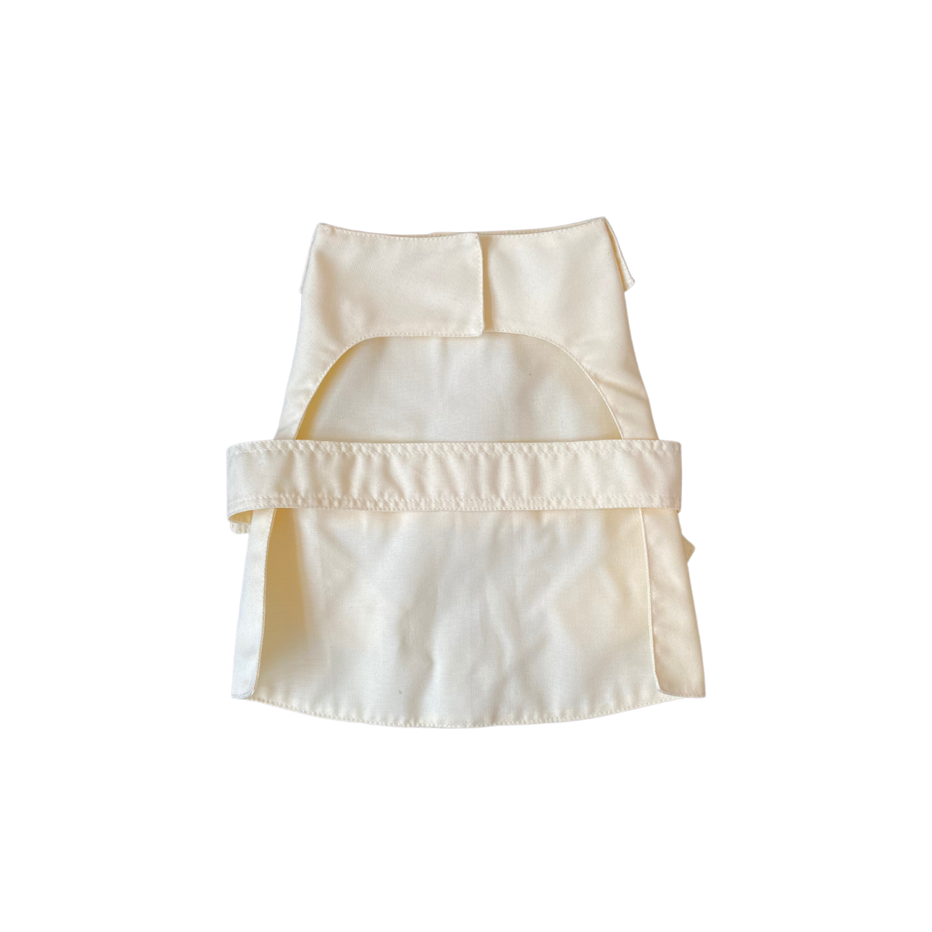 Beige apron with a pocket on a white background