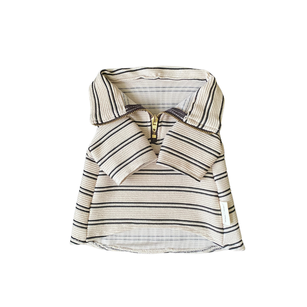 Striped shirt with a collar on a white background
