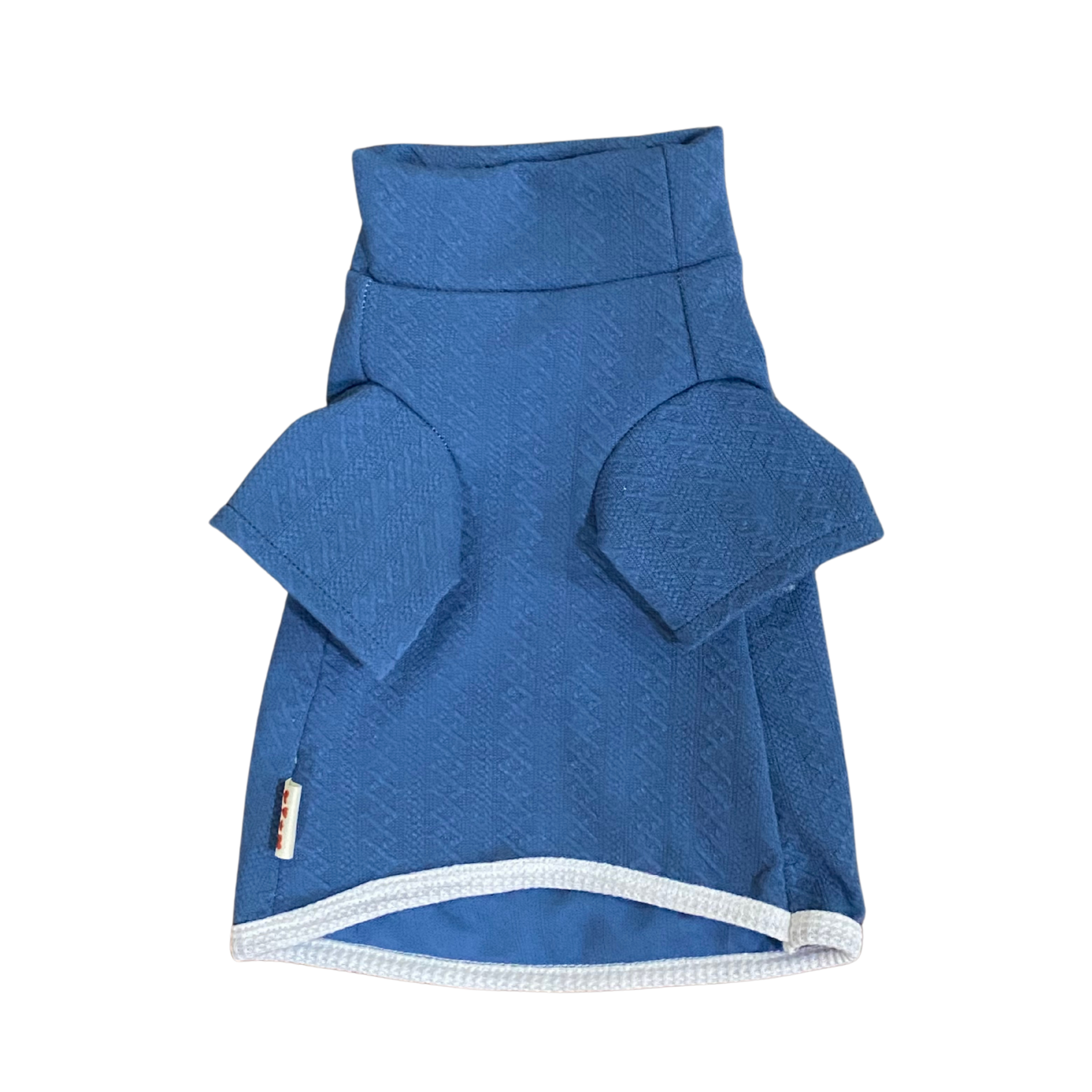 Blue dog sweater on a white background