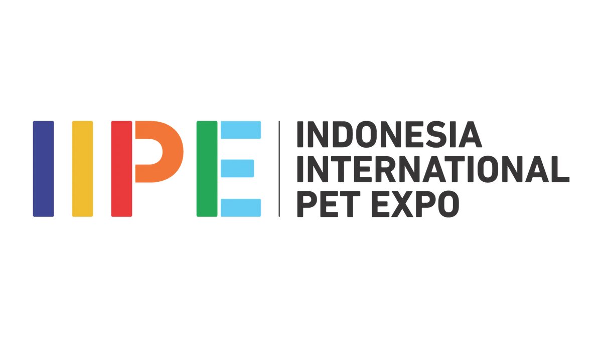 Logo of Indonesia International Pet Expo with colorful letters on a white background
